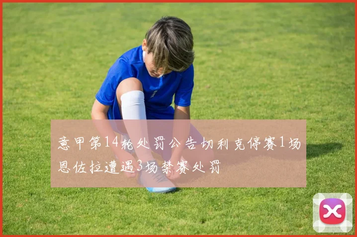 意甲第14轮处罚公告切利克停赛1场恩佐拉遭遇3场禁赛处罚